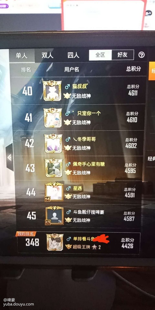 Ok 第六个战神诞生 祝贺77晚上拿框框拉 战神单已空缺 缺分上战神的 赶紧滴我约起 靓仔囖的鱼吧 斗鱼鱼吧